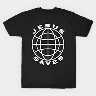 Jesus Saves White (Globe) T-Shirt